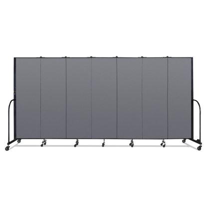 Portable Room Divider, 13 ft 1" x 0.75" x 6 ft, Vinyl/Fiberglass/Steel, Gray1