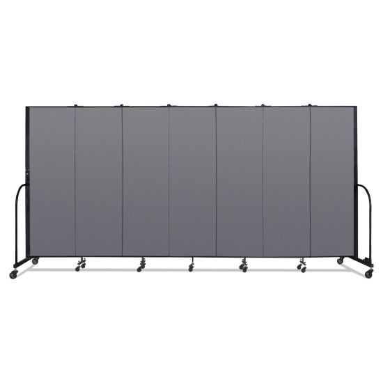 Portable Room Divider, 13 ft 1" x 0.75" x 6 ft, Vinyl/Fiberglass/Steel, Gray1