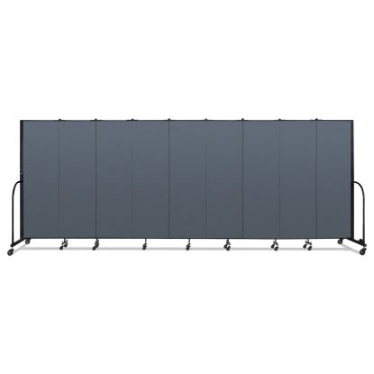Portable Room Divider, 16 ft 9" x 0.75" x 6 ft, Vinyl/Fiberglass/Steel, Blue1