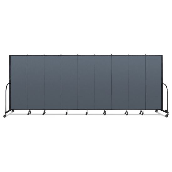 Portable Room Divider, 16 ft 9" x 0.75" x 6 ft, Vinyl/Fiberglass/Steel, Blue1