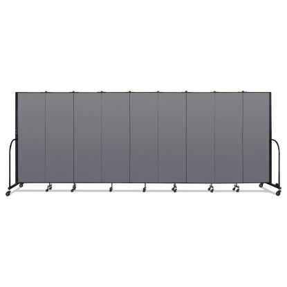 Portable Room Divider, 16 ft 9" x 0.75" x 6 ft, Vinyl/Fiberglass/Steel, Gray1
