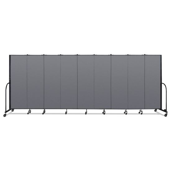 Portable Room Divider, 16 ft 9" x 0.75" x 6 ft, Vinyl/Fiberglass/Steel, Gray1