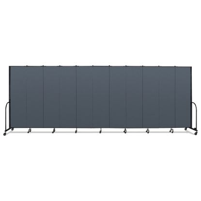 Portable Room Divider, 20 ft 5" x 0.75" x 7 ft 4", Vinyl/Fiberglass/Steel, Blue1
