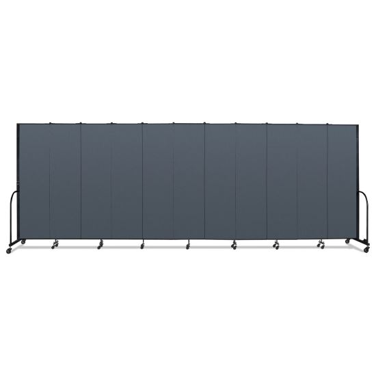 Portable Room Divider, 20 ft 5" x 0.75" x 7 ft 4", Vinyl/Fiberglass/Steel, Blue1