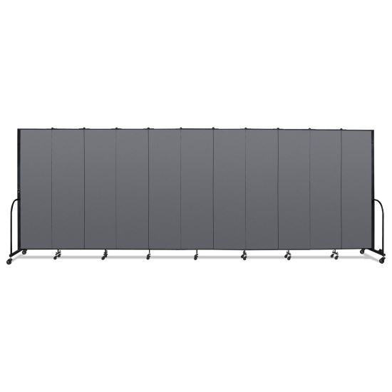 Portable Room Divider, 20 ft 5" x 0.75" x 7 ft 4", Vinyl/Fiberglass/Steel, Gray1