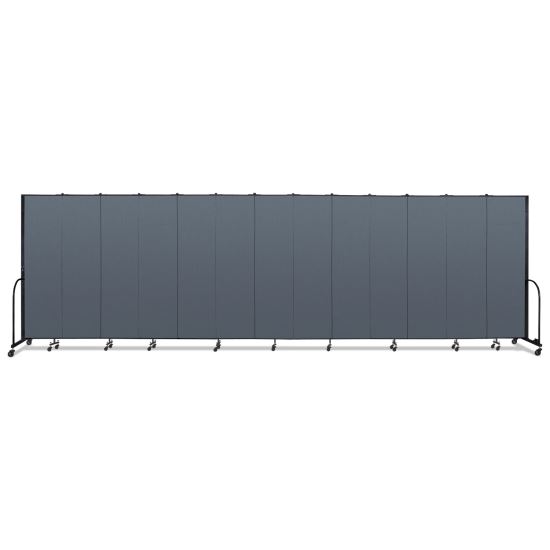 Portable Room Divider, 24 ft 1" x 0.75" x 7 ft 4", Vinyl/Fiberglass/Steel, Blue1