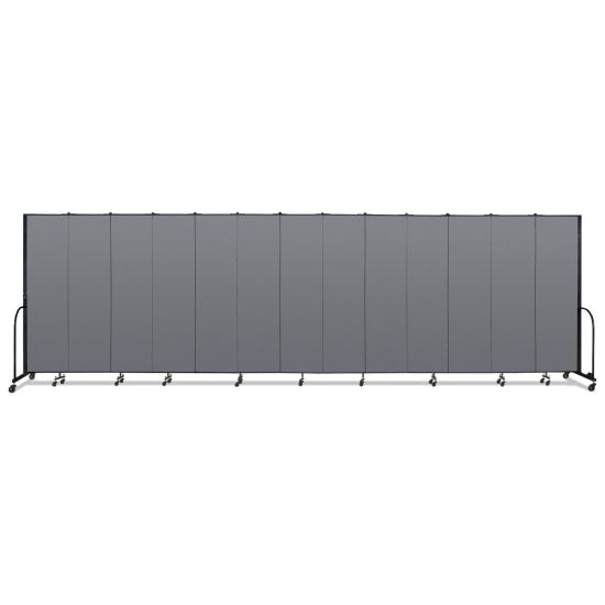 Portable Room Divider, 24 ft 1" x 0.75" x 7 ft 4", Vinyl/Fiberglass/Steel, Gray1
