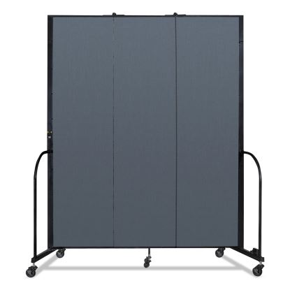 Portable Room Divider, 5 ft 9" x 0.75" x 7 ft 4", Vinyl/Fiberglass/Steel, Blue1