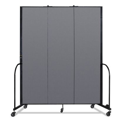 Portable Room Divider, 5 ft 9" x 0.75" x 7 ft 4", Vinyl/Fiberglass/Steel, Gray1