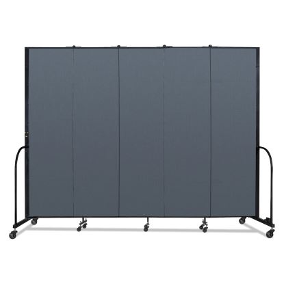Portable Room Divider, 9 ft 5" x 0.75" x 7 ft 4", Vinyl/Fiberglass/Steel, Blue1
