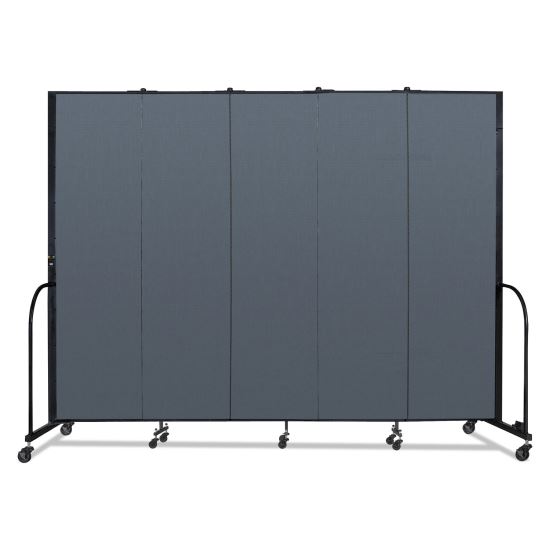 Portable Room Divider, 9 ft 5" x 0.75" x 7 ft 4", Vinyl/Fiberglass/Steel, Blue1
