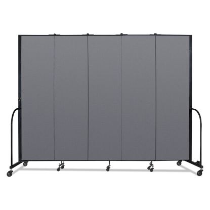 Portable Room Divider, 9 ft 5" x 0.75" x 7 ft 4", Vinyl/Fiberglass/Steel, Gray1