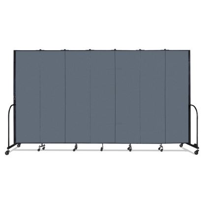 Portable Room Divider, 13 ft 1" x 0.75" x 7 ft 4", Vinyl/Fiberglass/Steel, Blue1