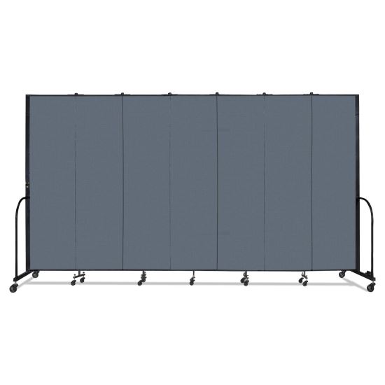 Portable Room Divider, 13 ft 1" x 0.75" x 7 ft 4", Vinyl/Fiberglass/Steel, Blue1