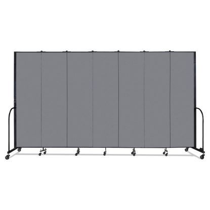 Portable Room Divider, 13 ft 1" x 0.75" x 7 ft 4", Vinyl/Fiberglass/Steel, Gray1