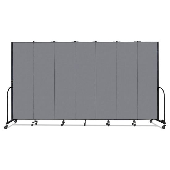 Portable Room Divider, 13 ft 1" x 0.75" x 7 ft 4", Vinyl/Fiberglass/Steel, Gray1