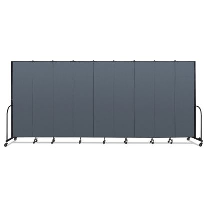 Portable Room Divider, 16 ft 9" x 0.75" x 7 ft 4", Vinyl/Fiberglass/Steel, Blue1