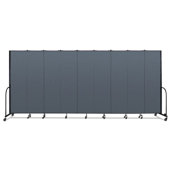 Portable Room Divider, 16 ft 9" x 0.75" x 7 ft 4", Vinyl/Fiberglass/Steel, Blue1