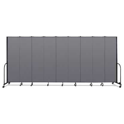 Portable Room Divider, 16 ft 9" x 0.75" x 7 ft 4", Vinyl/Fiberglass/Steel, Gray1