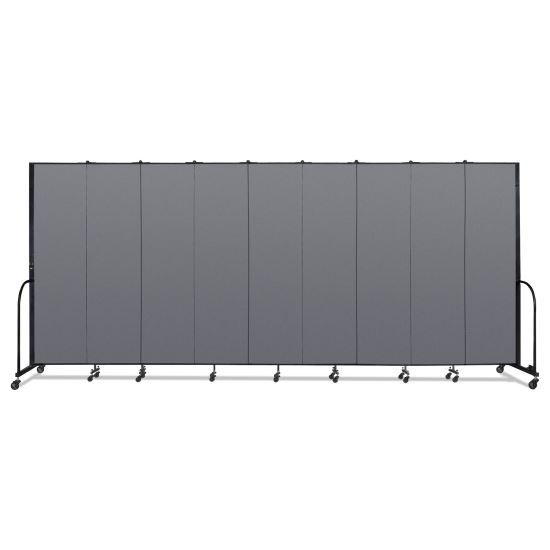 Portable Room Divider, 16 ft 9" x 0.75" x 7 ft 4", Vinyl/Fiberglass/Steel, Gray1