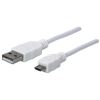 Manhattan 323987 USB cable USB 2.0 39.4" (1 m) USB A Micro-USB B White1