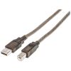 Manhattan 510424 USB cable USB 2.0 433.1" (11 m) USB A USB B Silver1