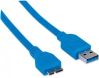 Manhattan USB 3.0, A/Micro-B, 1 m USB cable USB 3.2 Gen 1 (3.1 Gen 1) 39.4" (1 m) USB A Micro-USB B Blue2