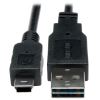 Tripp Lite UR030-001 USB cable USB 2.0 11.8" (0.3 m) USB A Mini-USB B Black1