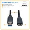 Tripp Lite U326-001-BK USB cable USB 3.2 Gen 1 (3.1 Gen 1) 11.8" (0.3 m) USB A Micro-USB B Black2