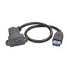 Tripp Lite U325-001-KPA-BK USB cable USB 3.2 Gen 1 (3.1 Gen 1) 11.8" (0.3 m) USB A Black3