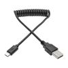 Tripp Lite U050-006-COIL USB cable USB 2.0 70.9" (1.8 m) USB A Micro-USB B Black1