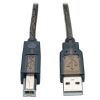 Tripp Lite U042-050 USB cable USB 2.0 600" (15.2 m) USB A USB B Metallic, Silver, Translucent2