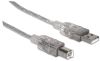 Manhattan 340458 USB cable USB 2.0 118.1" (3 m) USB A USB B Silver2