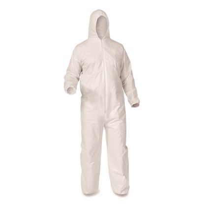 KGA35 Liquid and Particle Protection Coveralls, Elastic Wrists, Ankles and Hood, 4X-Large, White, 25/Carton1