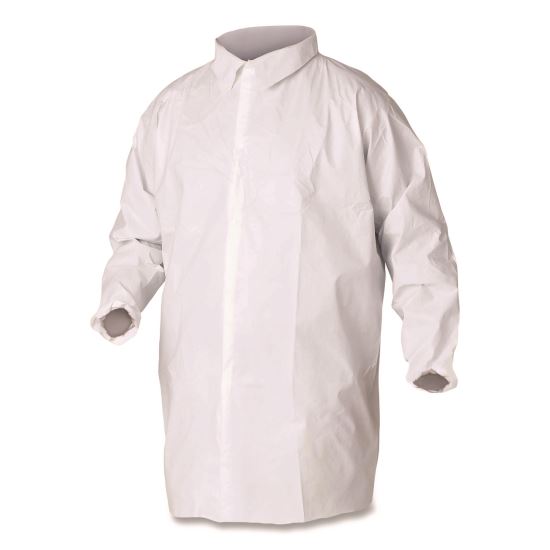 A40 Lab Coats, Elastic Wrists, No Pocket, Medium, White, 30/Carton1