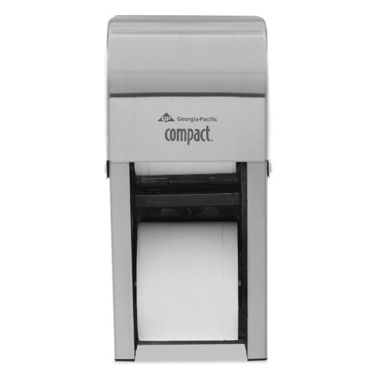 Compact Vertical Double Roll Coreless Dispenser, 6 x 6.5 x 13.5, Stainless Steel1