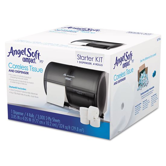 Compact Tissue Dispenser/Angel Soft ps Start Kit, 10.13 x 6.75 x 7.13, Translucent Smoke1