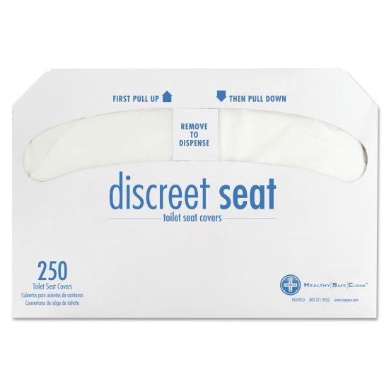 Discreet Seat Half-Fold Toilet Seat Covers, 14.25 x 16.5, White, 250/Pack, 20 Packs/Carton1