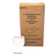 Foam Hinged Lid Containers, 9 x 10 x 3, White, Foam, 200/Carton1