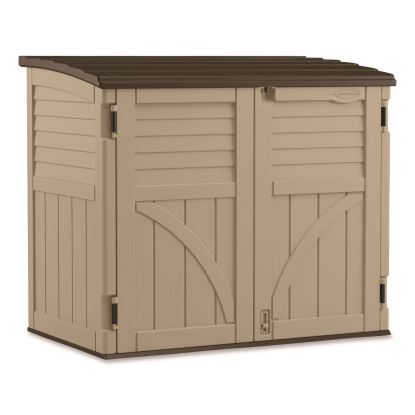 Horizontal Storage Shed, 4 ft 5" x 2 ft 8.5" x 3 ft 9.5", Sand/Slate1