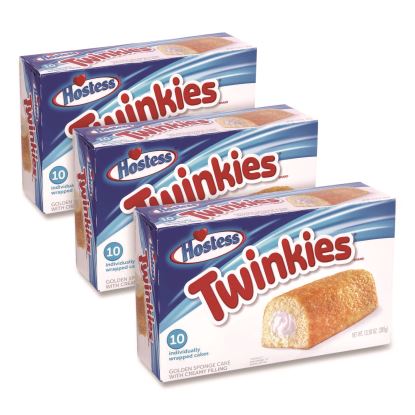 Twinkies, Vanilla, 1.36 oz Individually Wrapped, 10/Pack, 3 Packs/Carton1