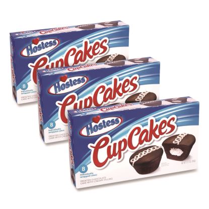 CupCakes, Chocolate, 1.59 oz Individually Wrapped, 8/Pack, 3 Packs/Carton1