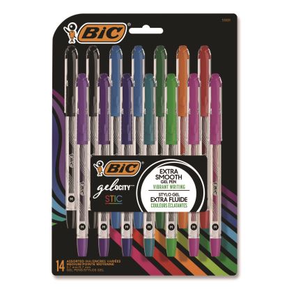 Gel-ocity STIC Gel Pen, Stick, Medium 0.7 mm, Randomly Selected Ink and Barrel Color Assortment, 14/Pack1