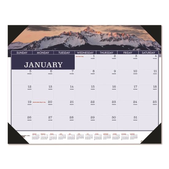 Recycled Americana Desk Pad Calendar, Americana Photography, 22 x 17, Blue Sheets, Black Corners, 12-Month (Jan to Dec): 20251