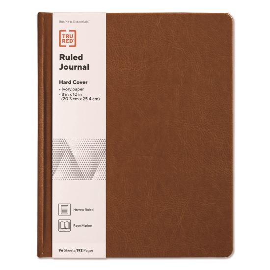 Hardcover Business Journal, Elastic Closure, 1-Subject, Narrow Rule, Cognac Cover, (96) 10 x 8 Sheets1