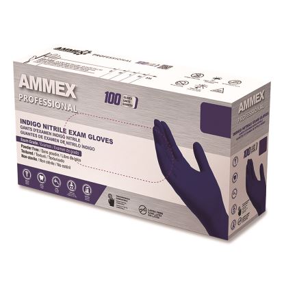 Nitrile Exam Gloves, Powder-Free, Small, Indigo, 100/Box1