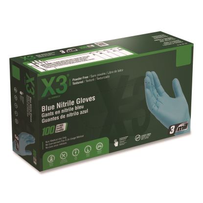 Industrial Nitrile Gloves, Medium, Blue, 100/Box1