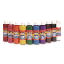 Washable Tempera Paint, 10 Assorted Colors, 8 oz Bottle, 10/Pack1