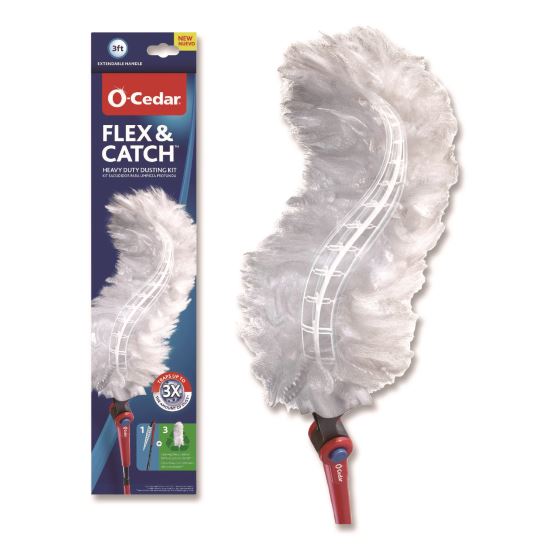 Flex and Catch Heavy-Duty Dusting Kit, 1 Duster Wand and 3 Refills1