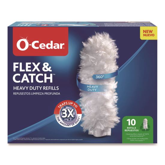 Flex and Catch Duster Heavy-Duty Refills, Polyester, White, 10/Pack, 4 Packs/Carton1